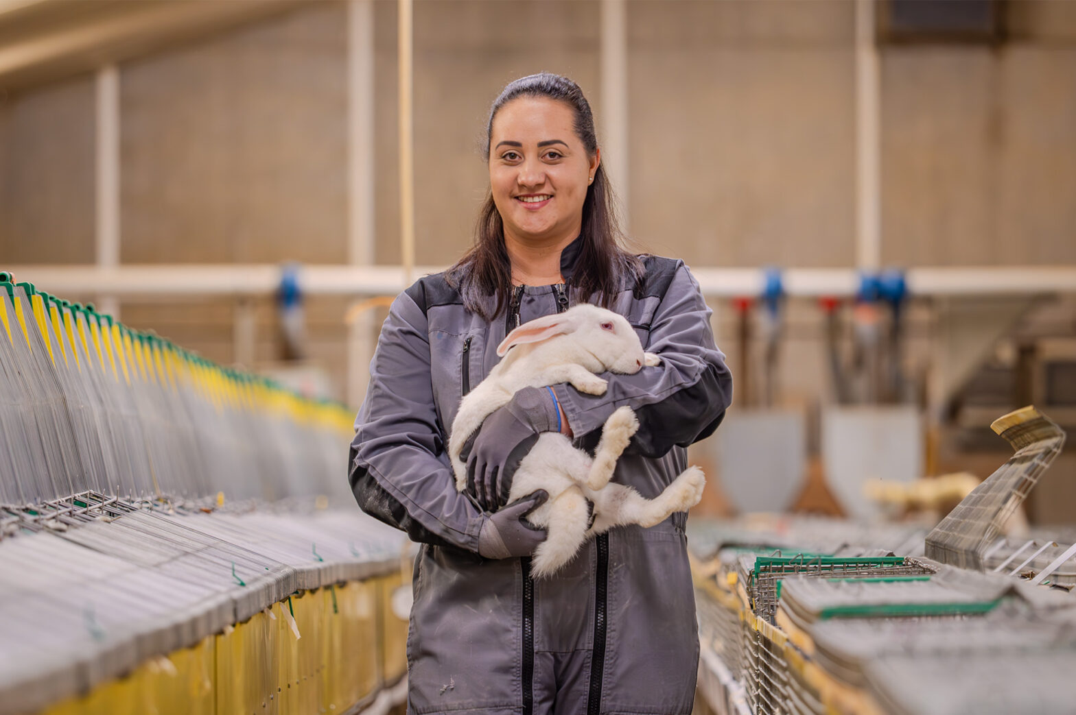 Justine Huet, éleveuse de lapins